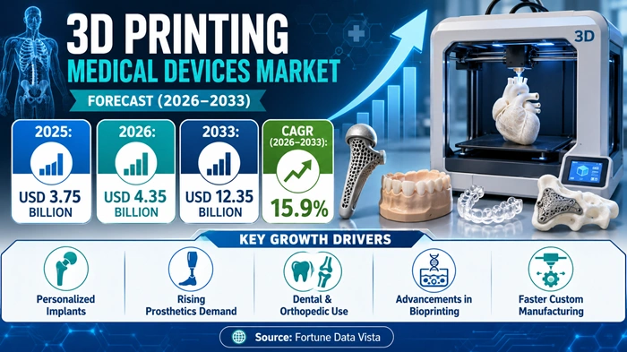 3D Printing Medical Devices Market Size to Hit USD 12.35 Billion by 2033 3D Printing Medical Devices Market Size to Hit USD 12.35 Billion by 2033