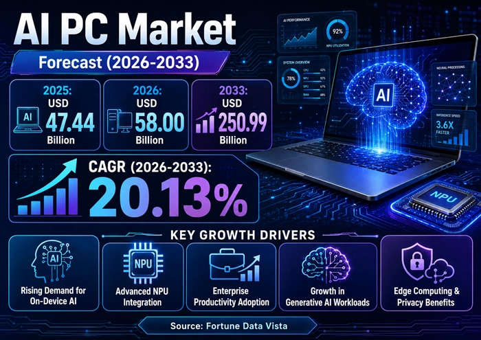 AI PC Market Size to Hit USD 250.99 Billion by 2033 AI PC Market Size to Hit USD 250.99 Billion by 2033