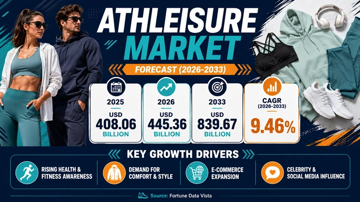 Athleisure Market Size to Hit USD 839.67 Billion by 2033