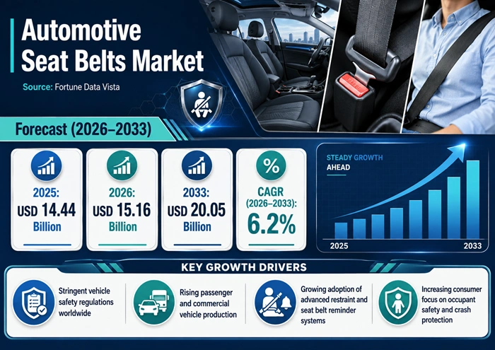 Automotive Seat Belts Market Size to Hit USD 20.05 Billion by 2033