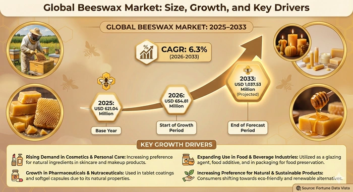 Beeswax Market Size to Hit USD 1,037.53 Million by 2033
