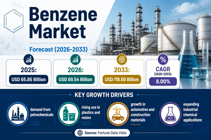Benzene Market Size to Hit USD 119.50 Billion by 2033 Benzene Market Size to Hit USD 119.50 Billion by 2033