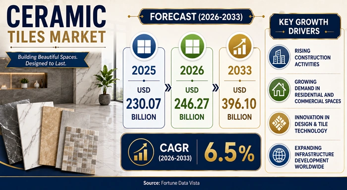 Ceramic Tiles Market Size to Hit USD 396.10 Billion by 2033 Ceramic Tiles Market Size to Hit USD 396.10 Billion by 2033
