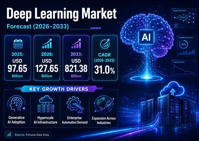 Deep Learning Market Size to Hit USD 821.38 Billion by 2033 Deep Learning Market Size to Hit USD 821.38 Billion by 2033