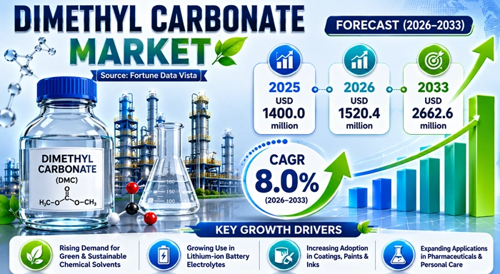 Dimethyl Carbonate Market Size to Hit USD 2662.6 Million by 2033 Dimethyl Carbonate Market Size to Hit USD 2662.6 Million by 2033