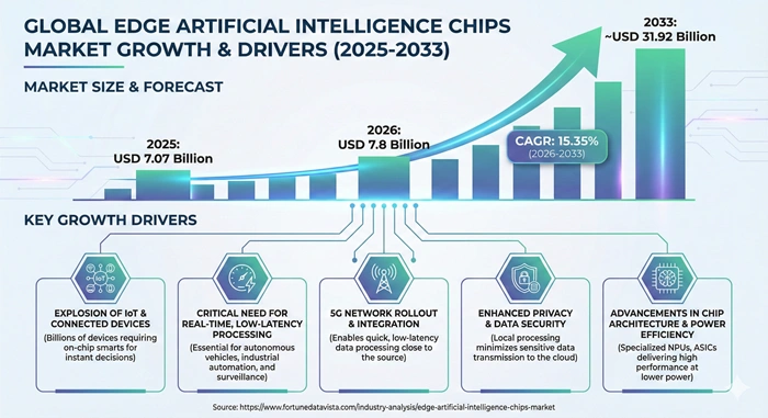 Edge Artificial Intelligence Chips Market Size to Hit USD 31.92 Billion by 2033