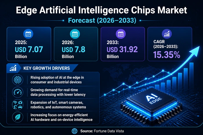 Edge Artificial Intelligence Chips Market Size to Hit USD 31.92 Billion by 2033
