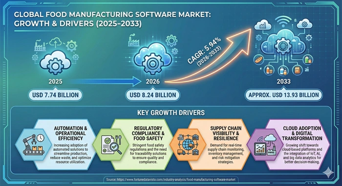Food Manufacturing Software Market Size to Hit USD 13.93 Billion by 2033