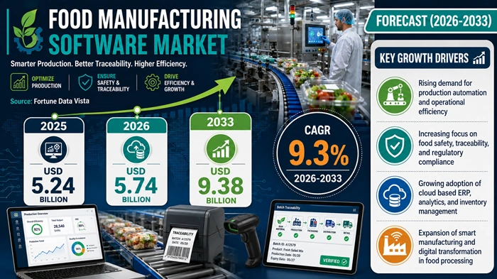 Food Manufacturing Software Market Size to Hit USD 9.38 Billion by 2033 Food Manufacturing Software Market Size to Hit USD 9.38 Billion by 2033