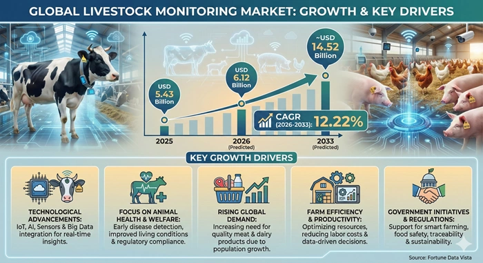 Livestock Monitoring Market Size to Hit USD 5.43 Billion by 2033