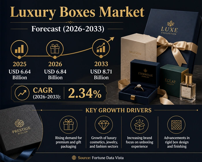 Luxury Boxes Market Size to Hit USD 8.71 Billion by 2033 Luxury Boxes Market Size to Hit USD 8.71 Billion by 2033