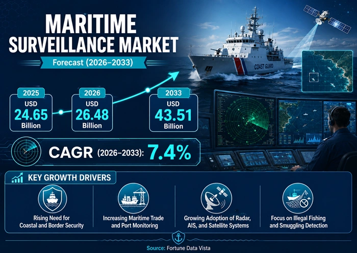 Maritime Surveillance Market Size to Hit USD 43.51 Billion by 2033 Maritime Surveillance Market Size to Hit USD 43.51 Billion by 2033