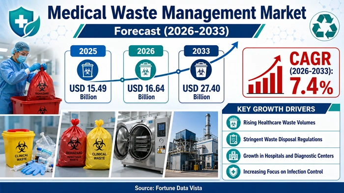 Medical Waste Management Market Size to Hit USD 27.40 Billion by 2033 Medical Waste Management Market Size to Hit USD 27.40 Billion by 2033