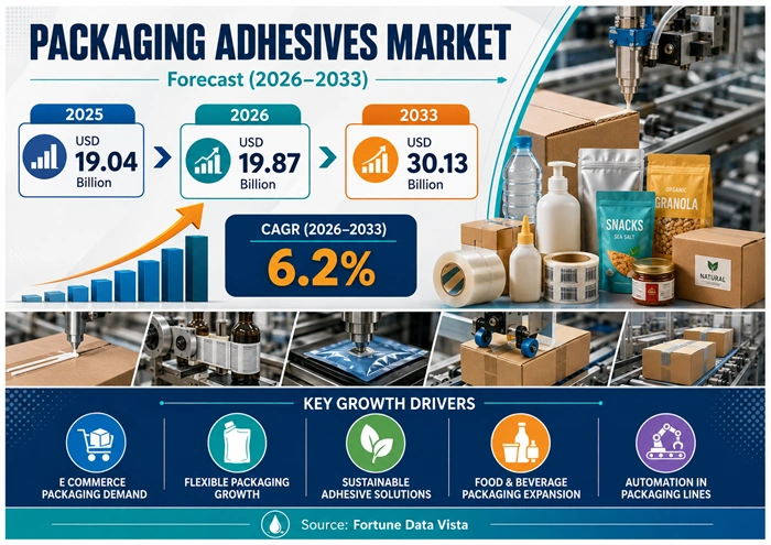 Packaging Adhesives Market Size to Hit USD 30.13 Billion by 2033 Packaging Adhesives Market Size to Hit USD 30.13 Billion by 2033