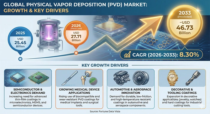 Physical Vapor Deposition Market Size to Hit USD 46.73 Billion by 2033