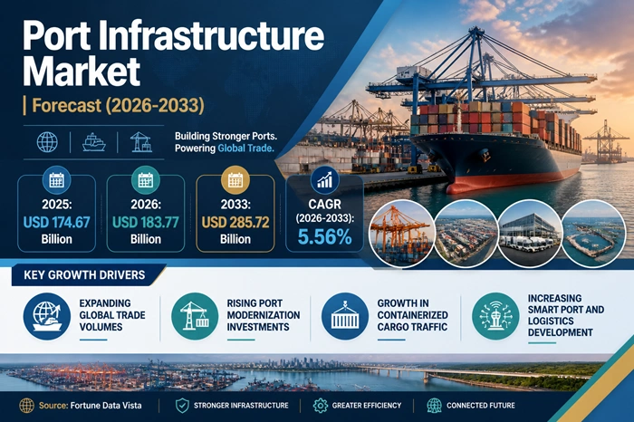 Port Infrastructure Market Size to Hit USD 285.72 Billion by 2033 Port Infrastructure Market Size to Hit USD 285.72 Billion by 2033
