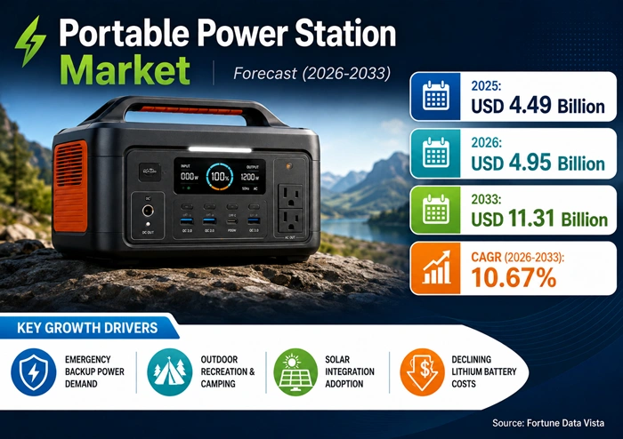 Portable Power Station Market Size to Hit USD 11.31 Billion by 2033 Portable Power Station Market Size to Hit USD 11.31 Billion by 2033