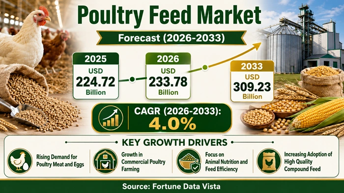 Poultry Feed Market Size to Hit USD 309.23 Billion by 2033 Poultry Feed Market Size to Hit USD 309.23 Billion by 2033