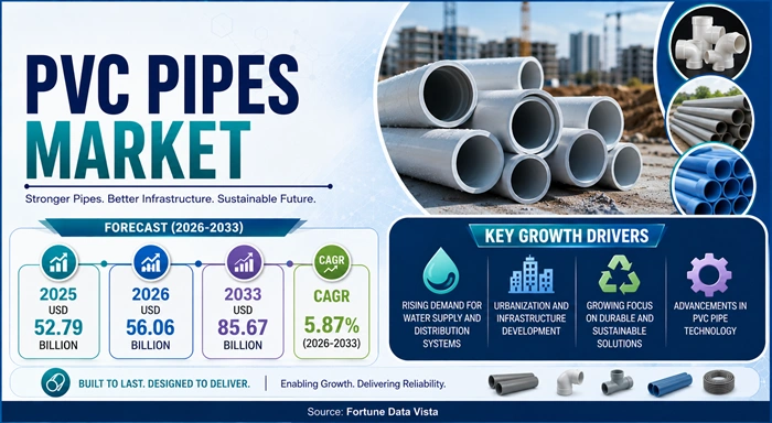 PVC Pipes Market Size to Hit USD 85.67 Billion by 2033 PVC Pipes Market Size to Hit USD 85.67 Billion by 2033