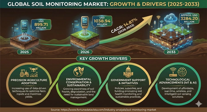 Soil Monitoring Market Size to Hit USD 3284.20 Million by 2033 Soil Monitoring Market Size to Hit USD 3284.20 Million by 2033