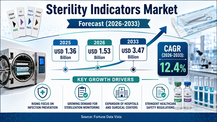 Sterility Indicators Market Size to Hit USD 3.47 Billion by 2033 Sterility Indicators Market Size to Hit USD 3.47 Billion by 2033
