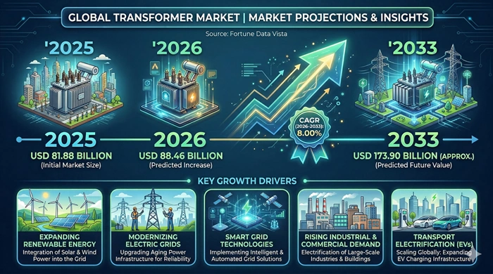 Transformer Market Size to Hit USD 173.90 Billion by 2033 Transformer Market Size to Hit USD 173.90 Billion by 2033