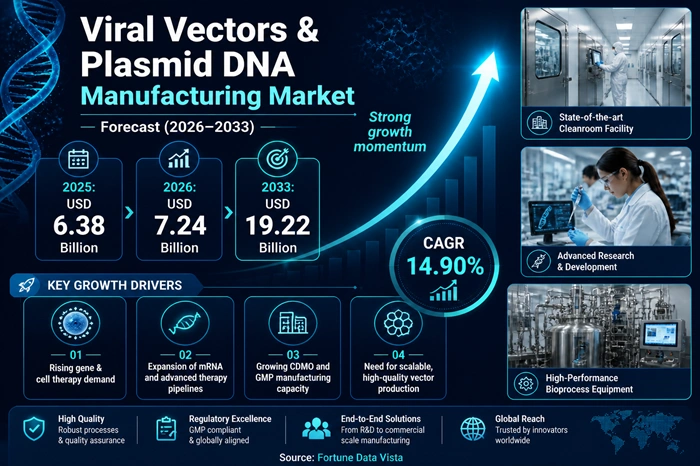 Viral Vectors & Plasmid DNA Manufacturing Market Size to Hit USD 19.22 Billion by 2033 Viral Vectors & Plasmid DNA Manufacturing Market Size to Hit USD 19.22 Billion by 2033