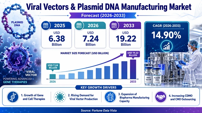 Viral Vectors & Plasmid DNA Manufacturing Market Size to Hit USD 19.22 Billion by 2033 Viral Vectors & Plasmid DNA Manufacturing Market Size to Hit USD 19.22 Billion by 2033